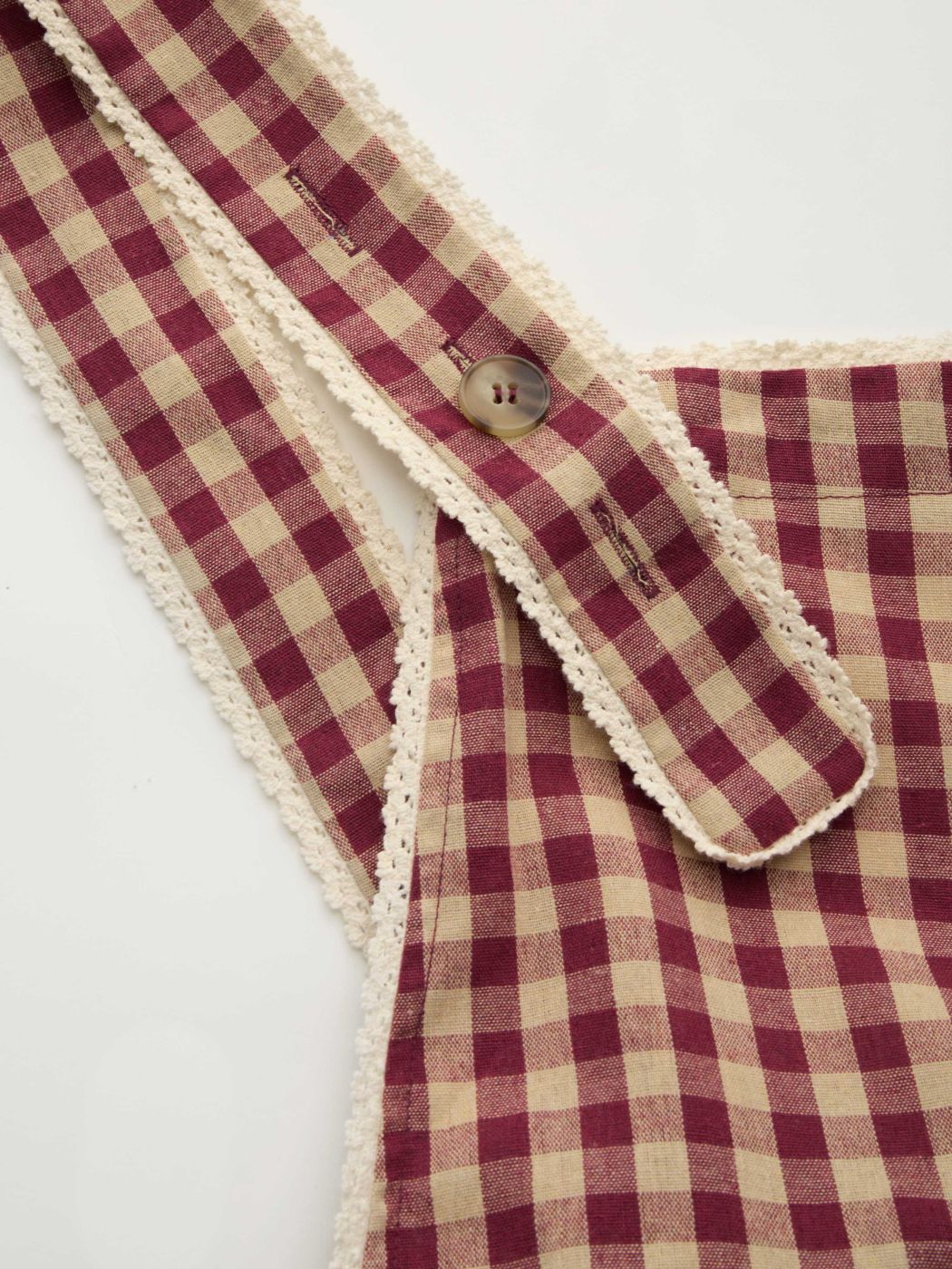 Cotton-blend Square Neck Gingham Pocket Button Jumpsuit Curve & Plus