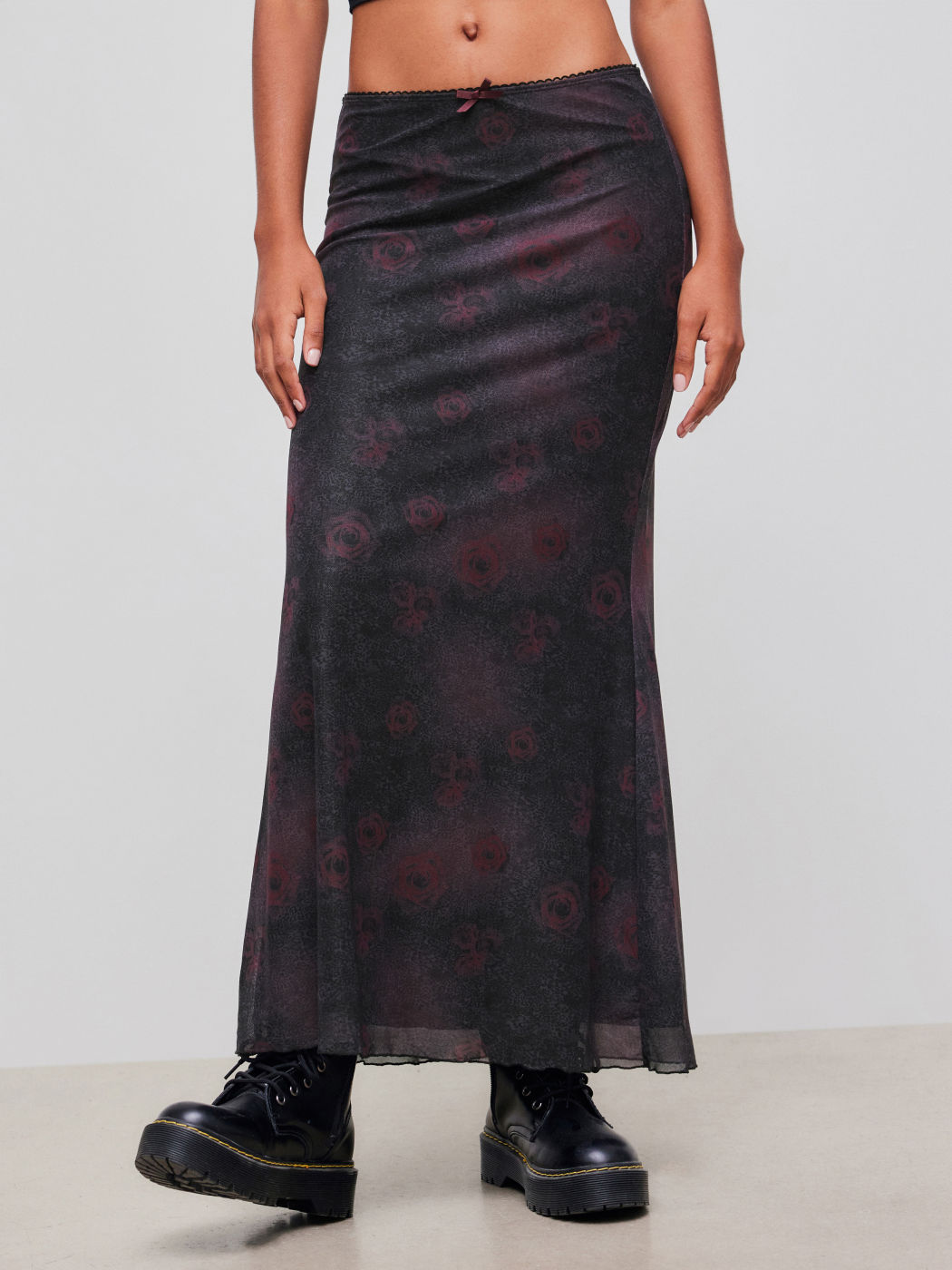 Mesh Rose Schleife Maxirock