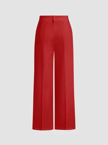 Pantaloni Petite a gamba dritta a pieghe a vita media