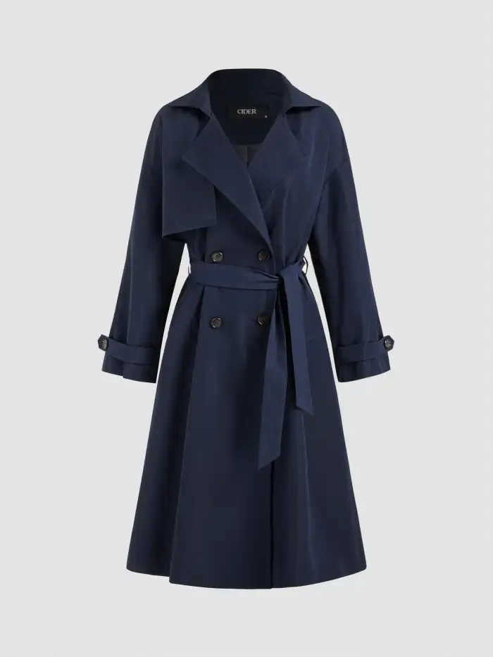 Wool-look Collar Long Sleeve Herringbone Mini Dress