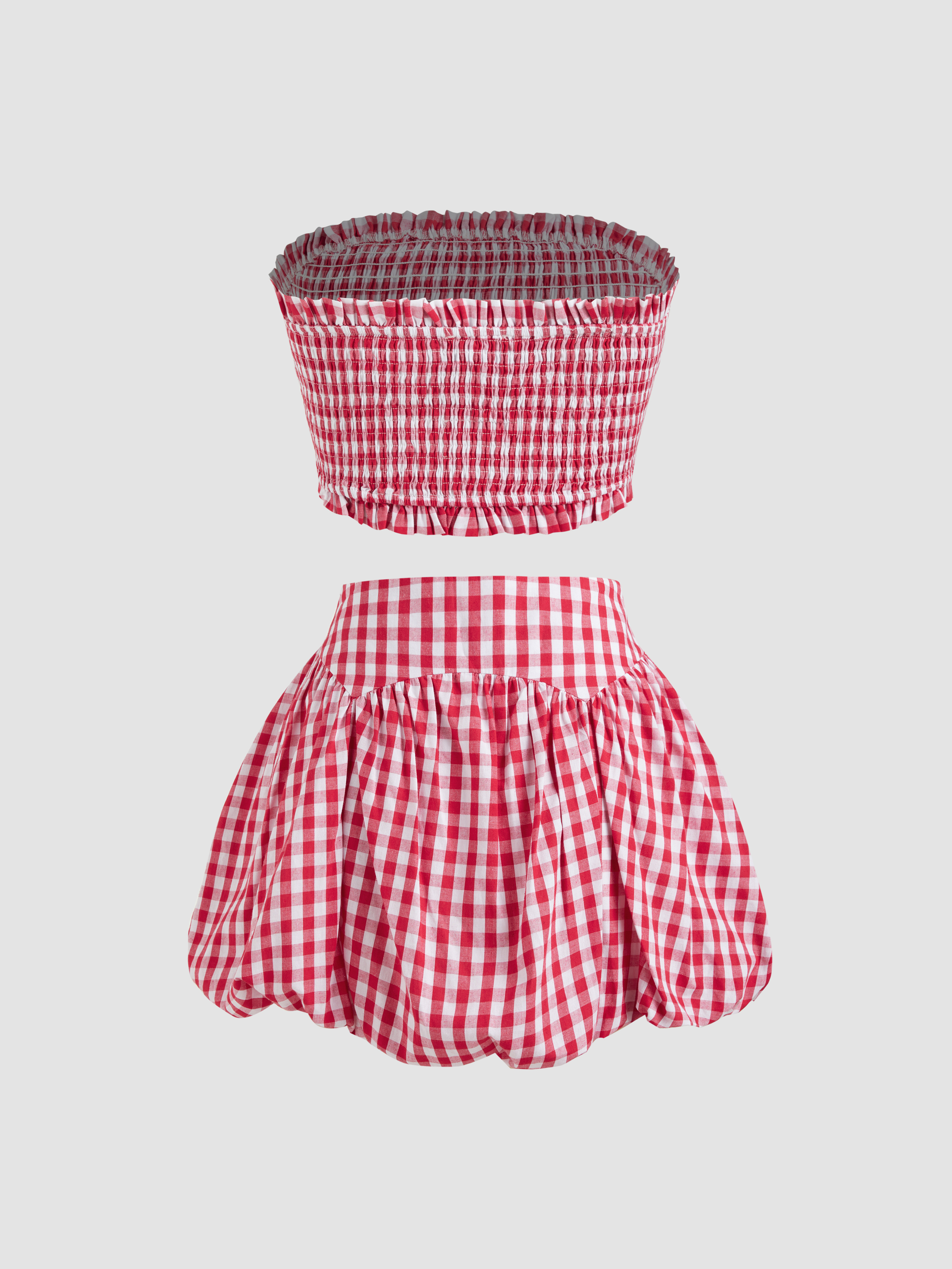 セットアップ RONRON [SET] GINGHAM KNIT & KNIT MINI SKIRT 4BUK504 100028600026-2_82d8640b-b5f2-