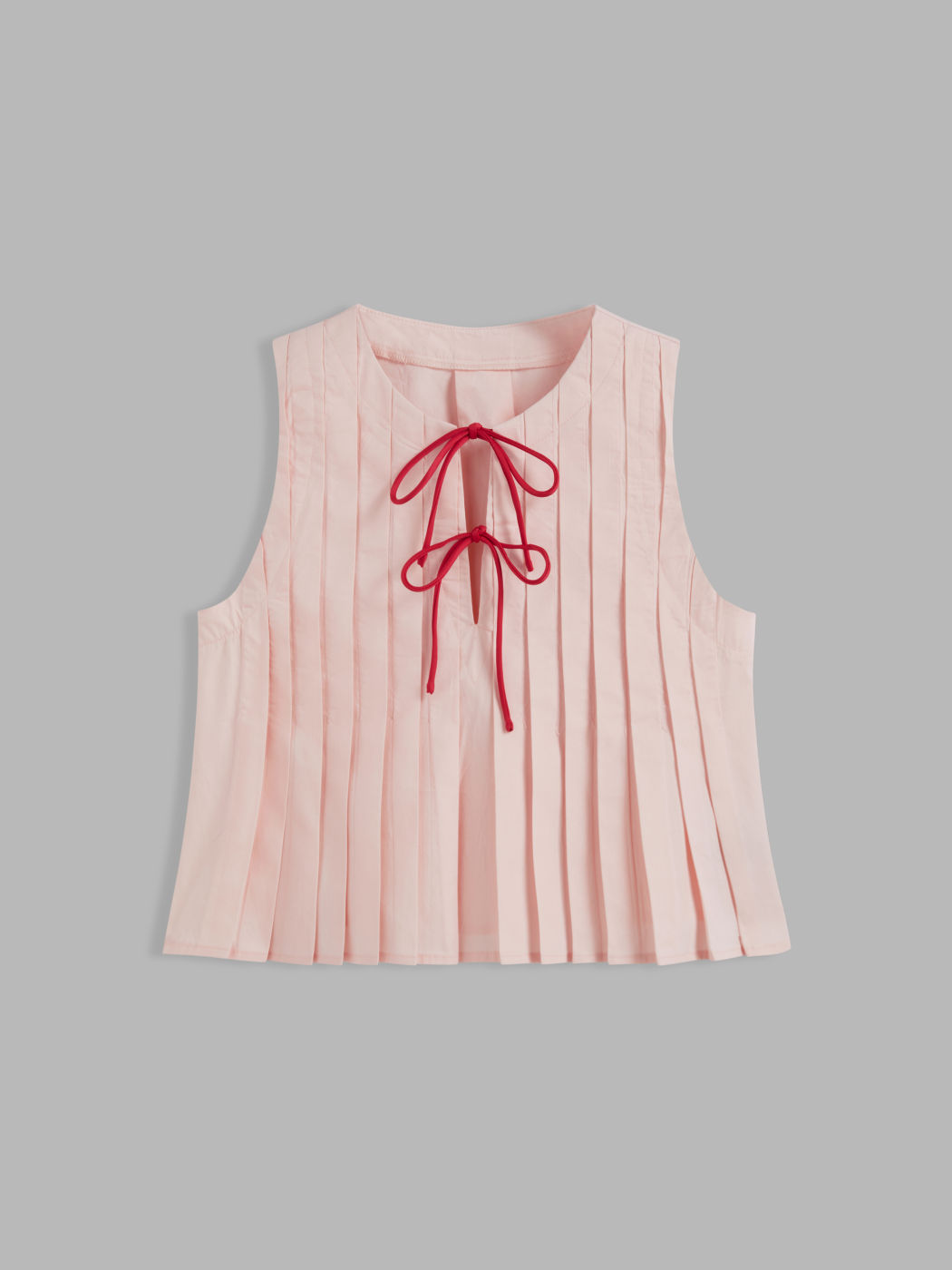 100% cotone Scollo rotondo Solido Plissettato Annodato Crop Top