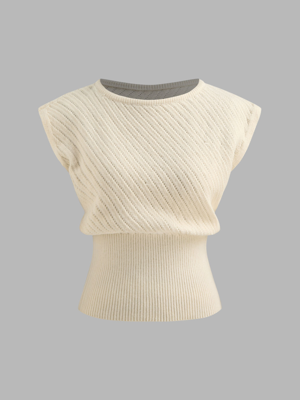 Strickwesten mit Rundhals und einfarbigem Design