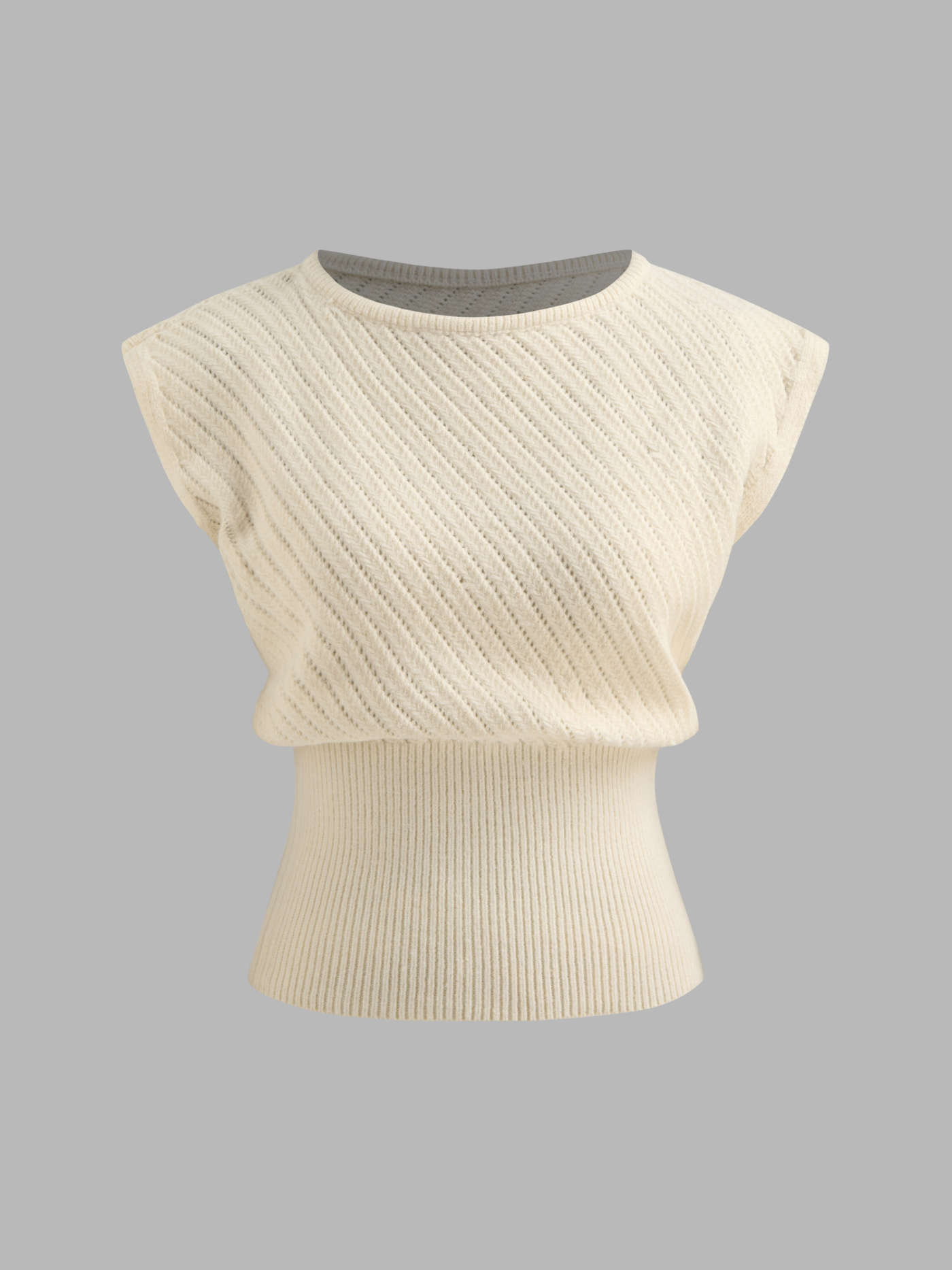 Sweater Vest Knit Fabric Knitted Round Neckline Solid Vest For Daily Casual Work