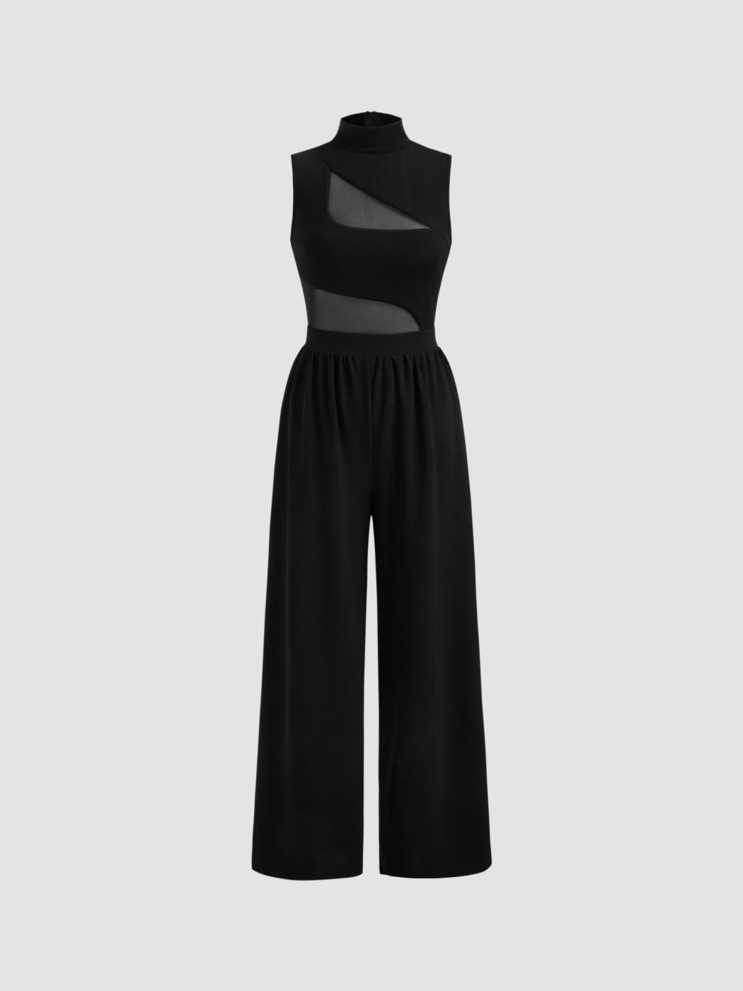 Hoher Kragen Solid Cut Out Patch Overall