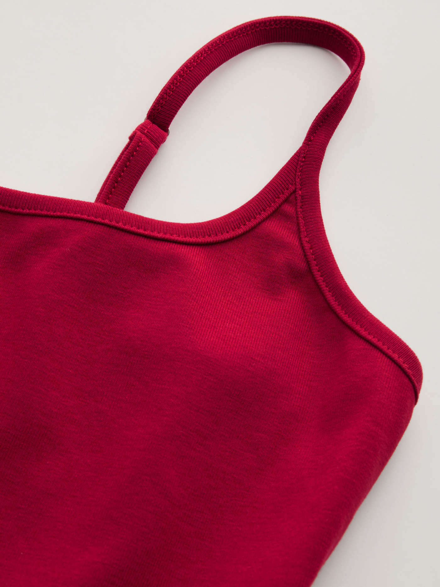 Cotton-blend Scoop Neckline Solid Adjustable Strap Cami Top