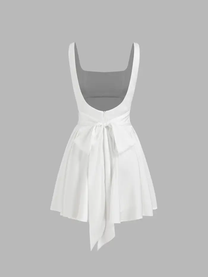 Woven Halter Neckline Cut Out Ruched Mini Dress For Vacation