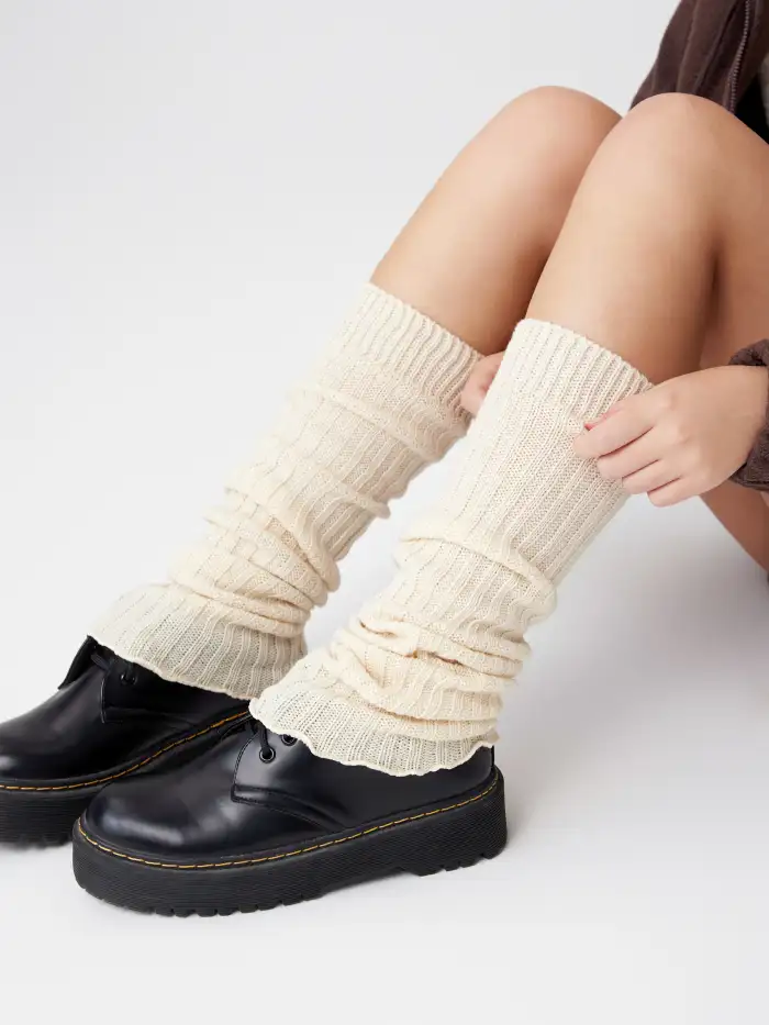 Knit Fabric Knit Round Neckline Bear Bowknot Contrasting Binding Long Sleeve Top For School