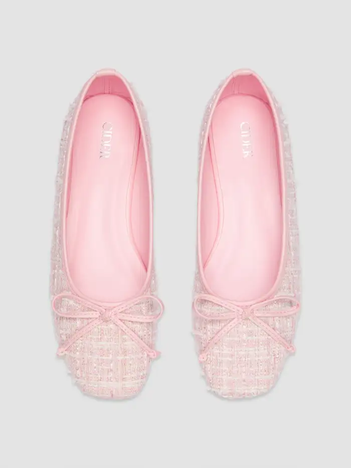 BOWKNOT TWEED MARY JANE FLATS