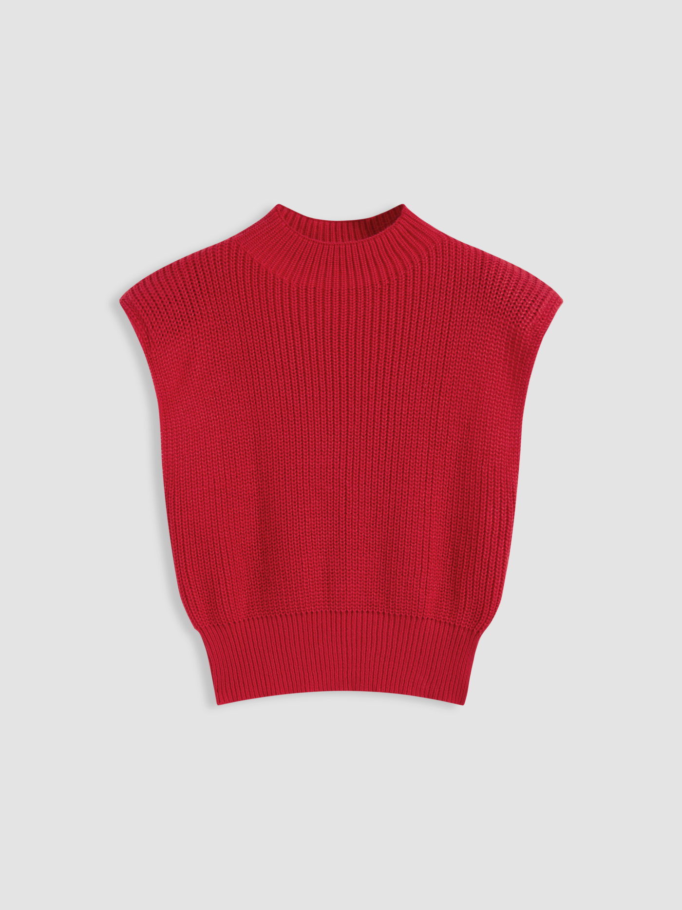 Solid High Neck Knit Vest