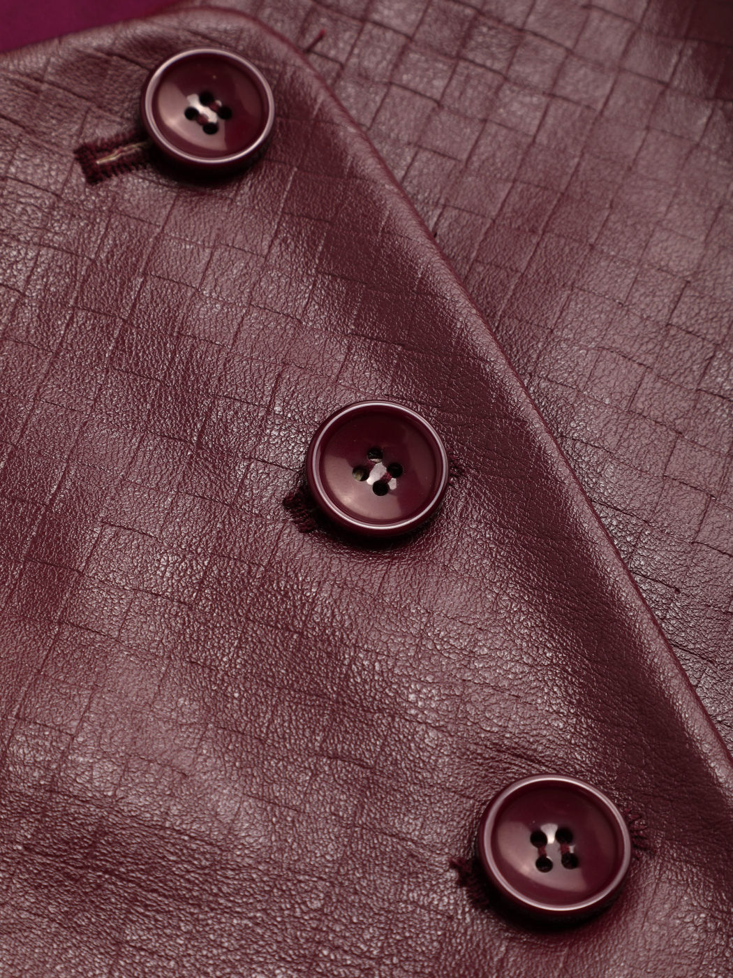 Faux Leather Square Neck Waistcoat