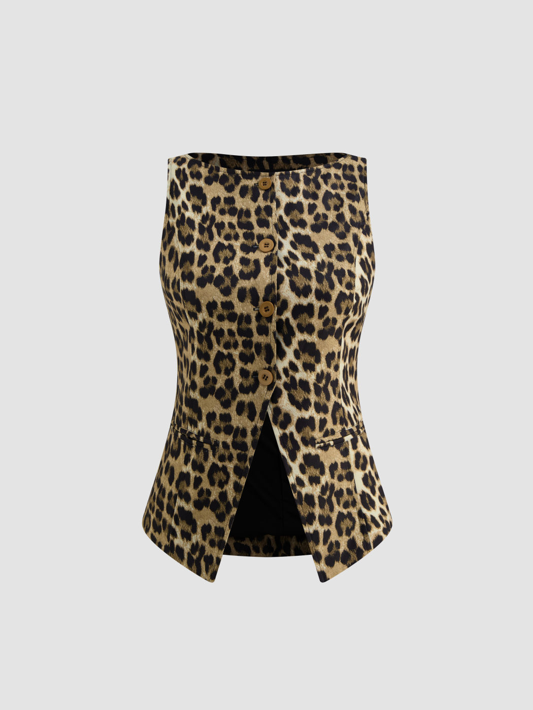 Leopard Boat Neck Waistcoat