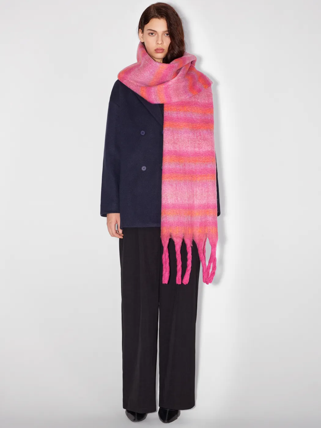 STRIPED TASSEL SCARF