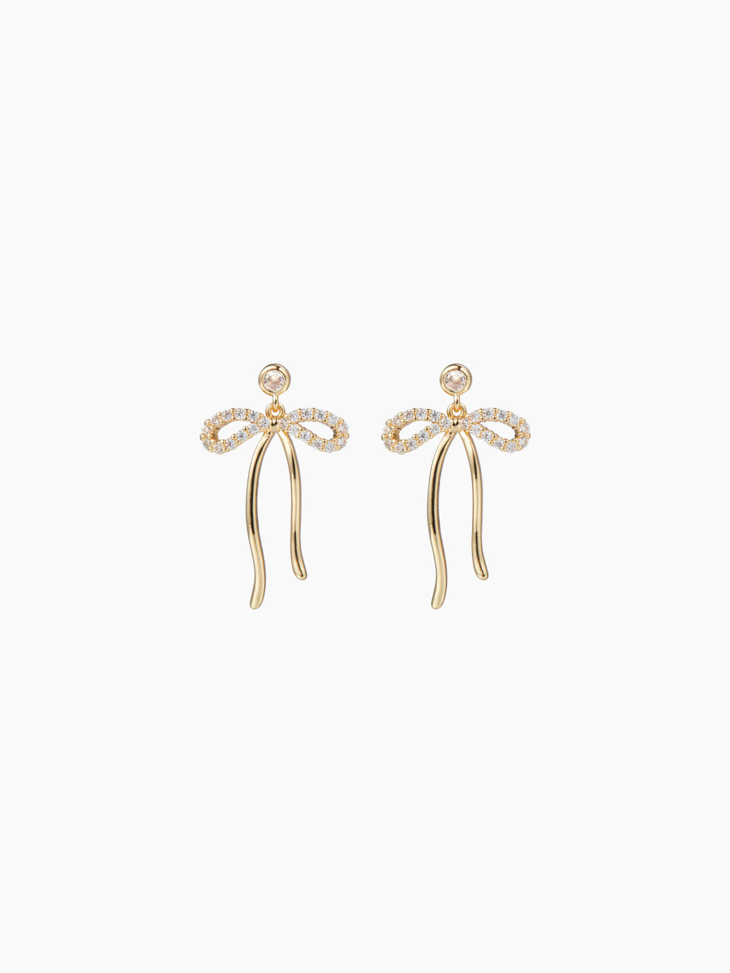 RHINESTONE DECOR BOWKNOT STUD EARRINGS