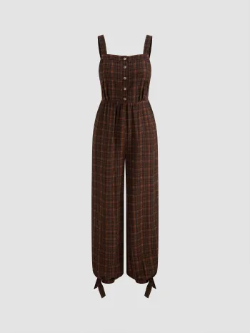100% cotone Tuta jogger con scollo quadrato e nodo a quadri