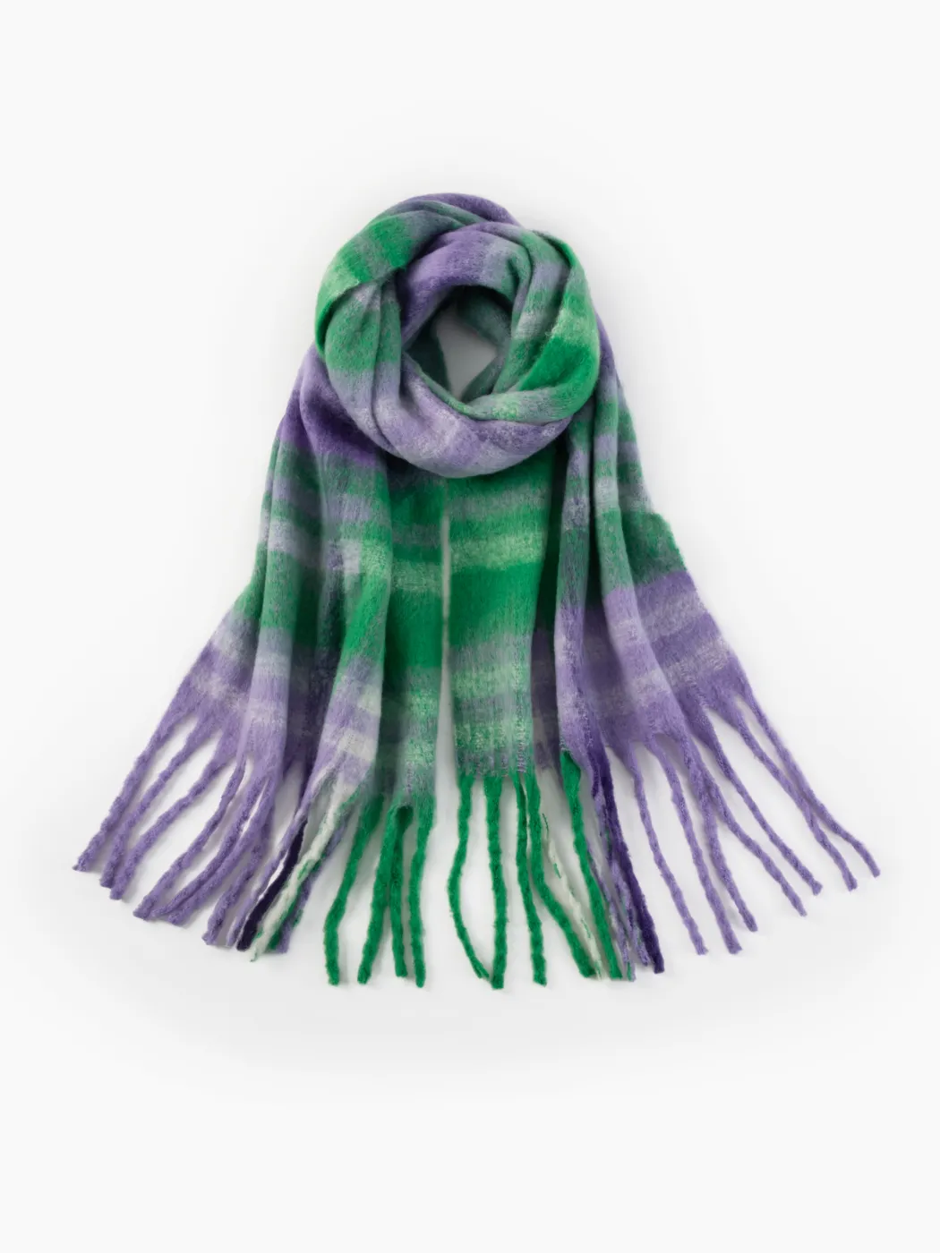 PLAID TASSEL SCARF