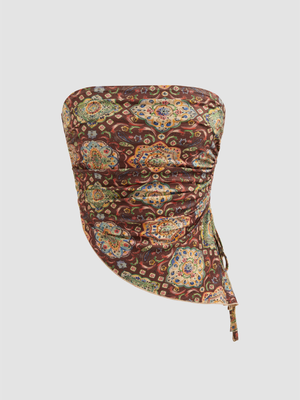 Strapless Aztec Drawstring Tube Top
