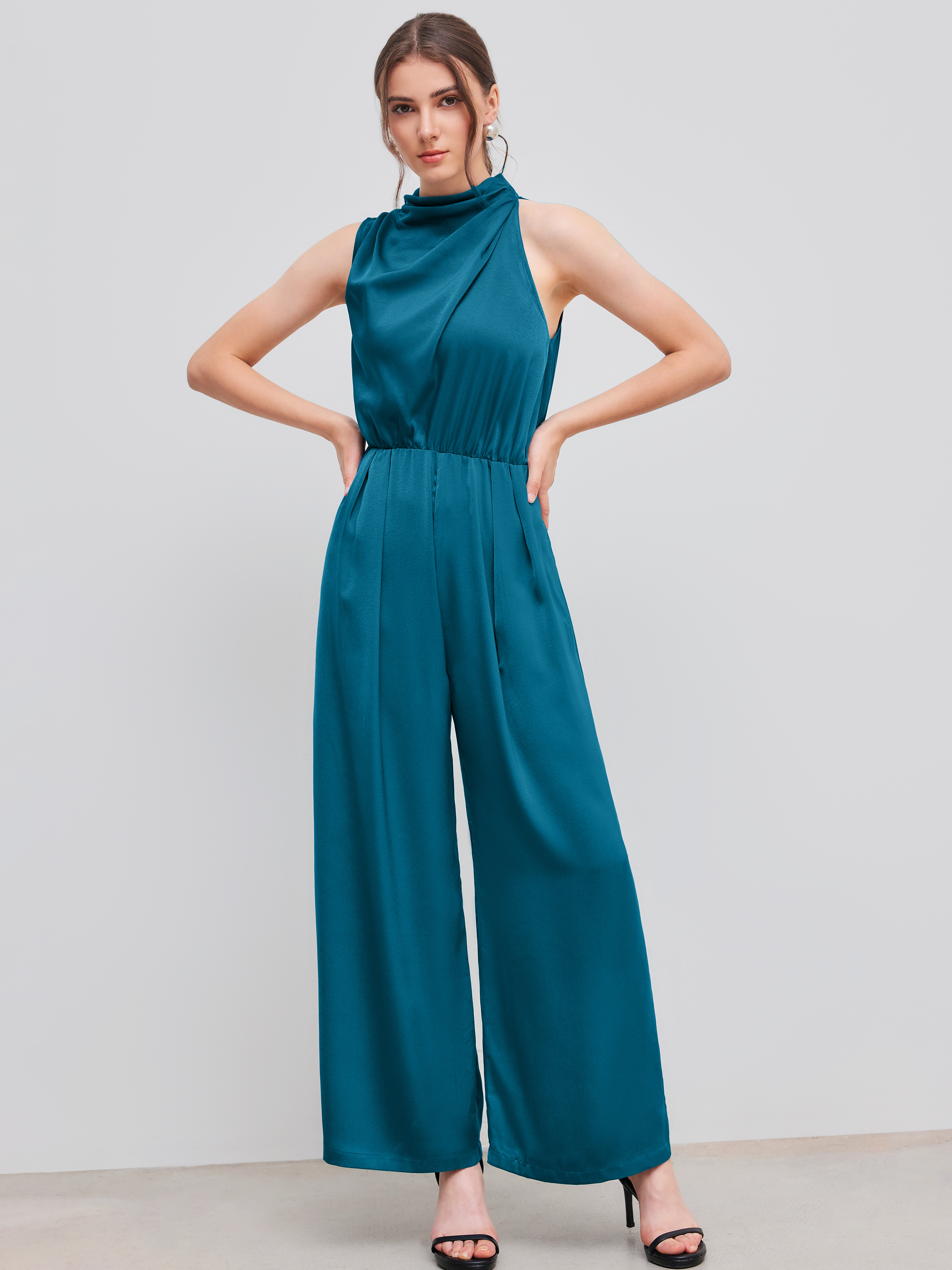 SATIN TWILL JUMP SUITS(36 WHITE): DRESSjosemoon