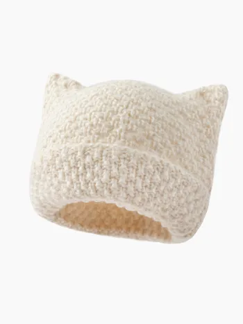BERRETTO A MAGLIA CON ORECCHIE DI GATTO