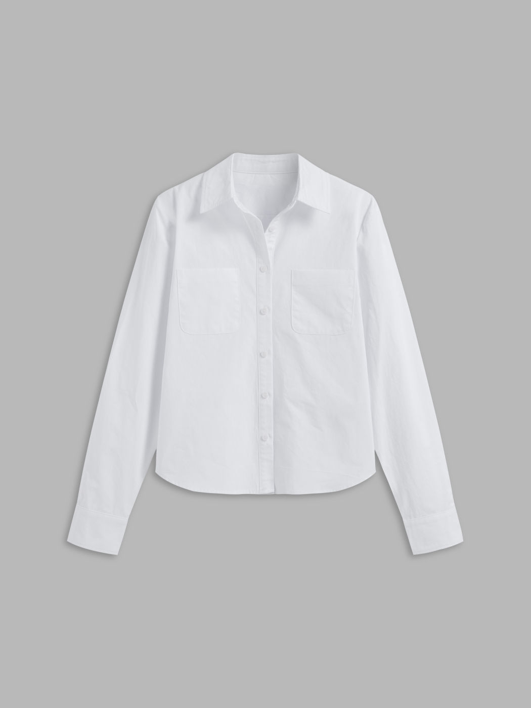 100% Cotton Collar Solid Button Long Sleeve Oversized Shirt