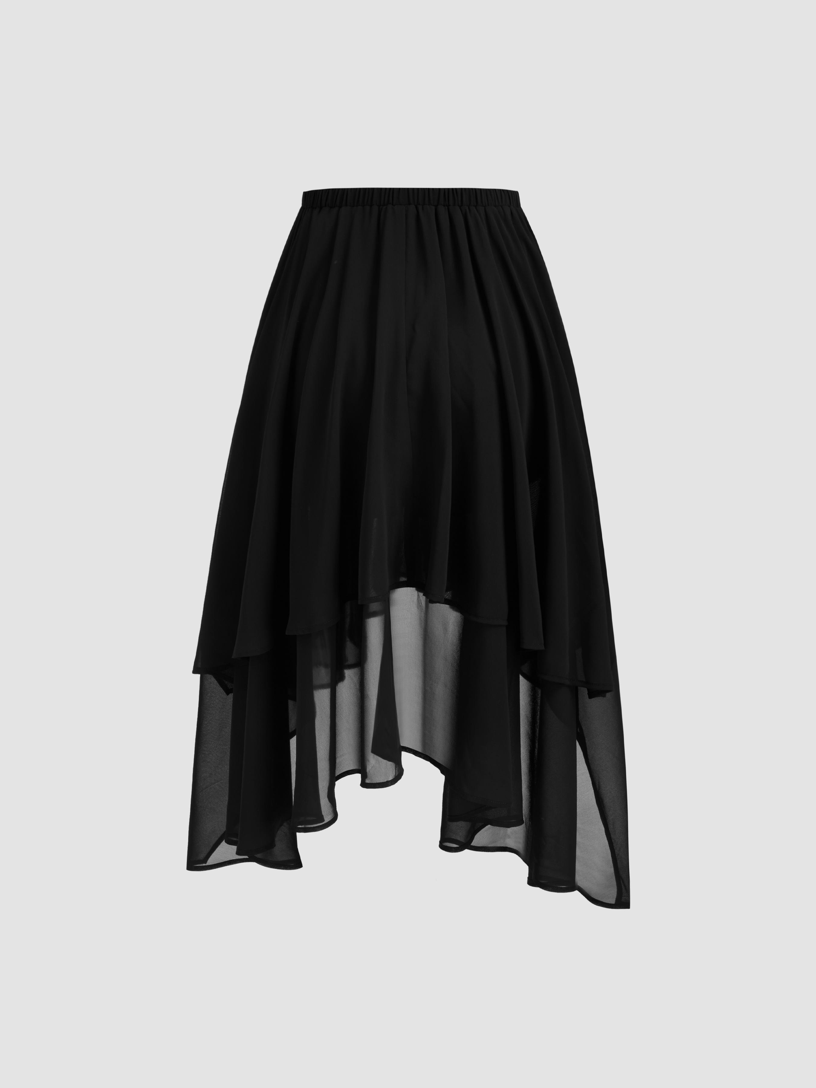 【AAKE】FRILL CHECK LONG SK Check Ruffle Hem Maxi Skirt For Daily Casual