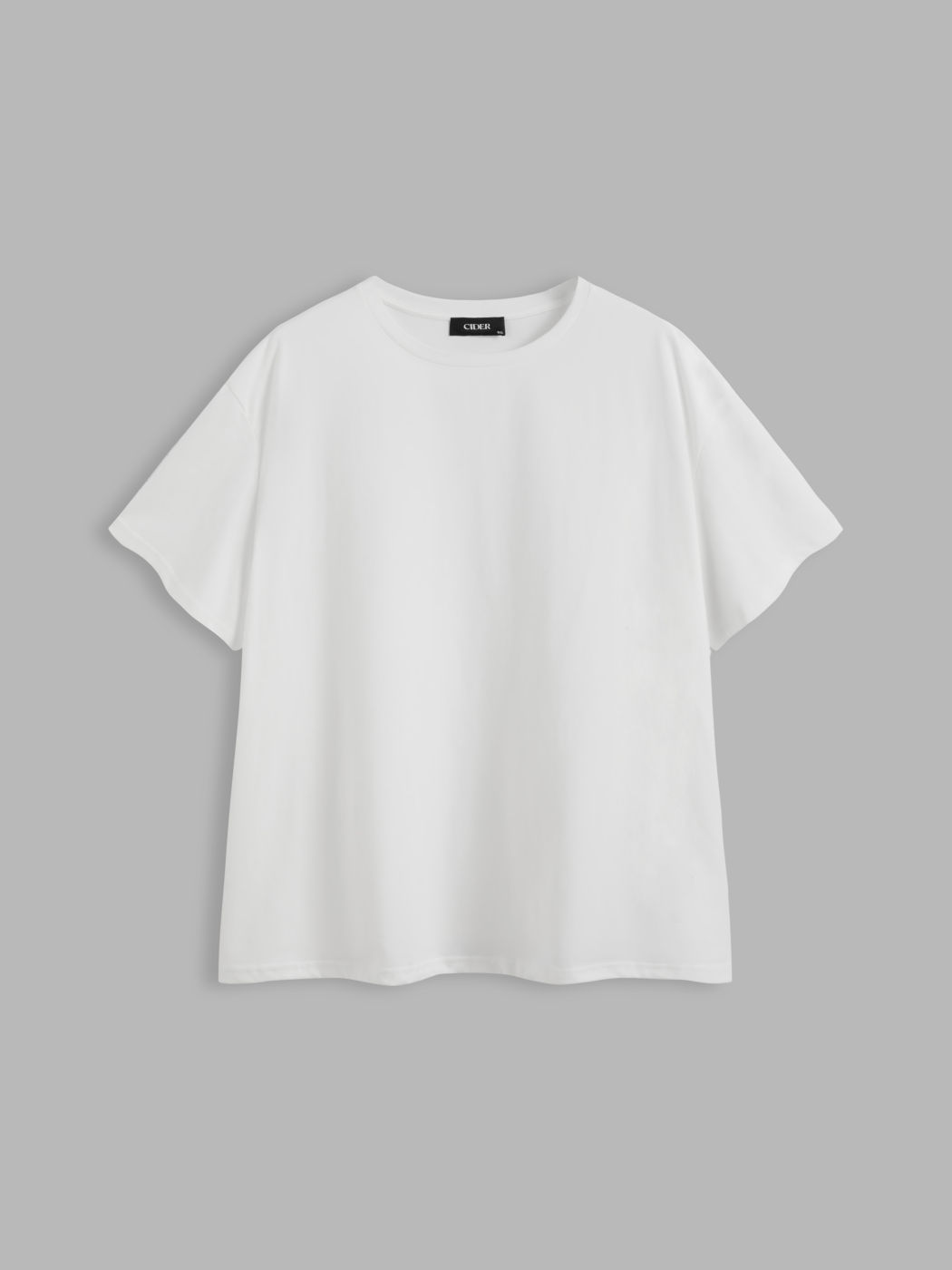 Cotton-blend Round Neckline Solid Short Sleeve Tee Curve & Plus