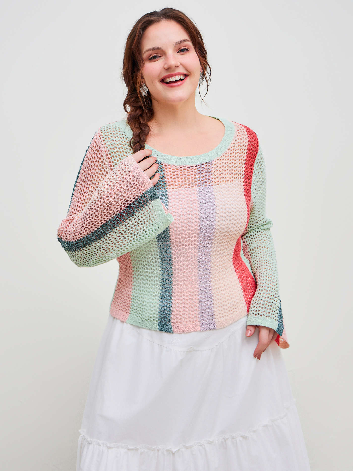 Corduroy Floral Pocket Wide Leg Jumpsuit Curve & Plus