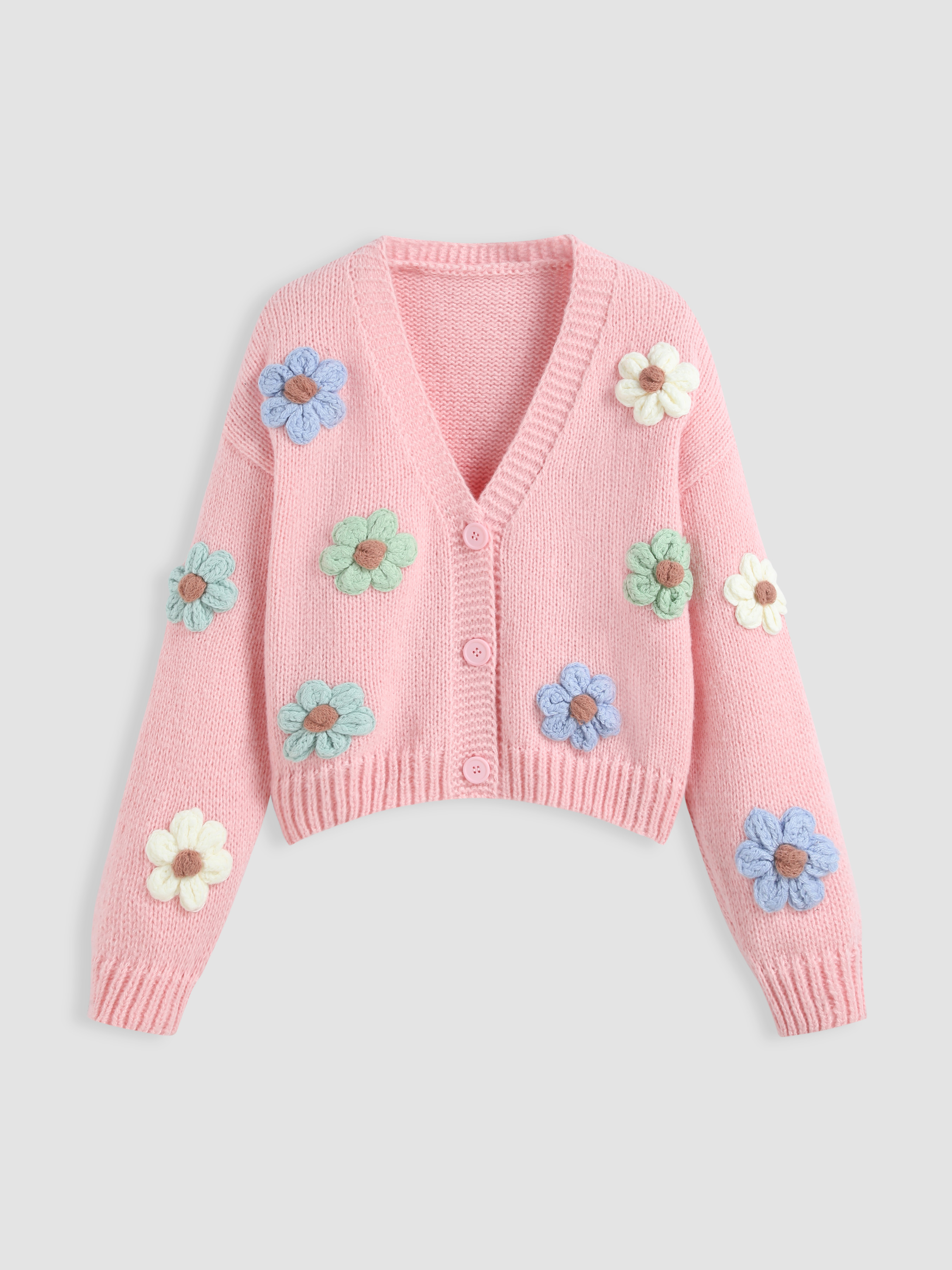 Knit Fabric Two Tone V-neck Abstract Stripe Cardigan For