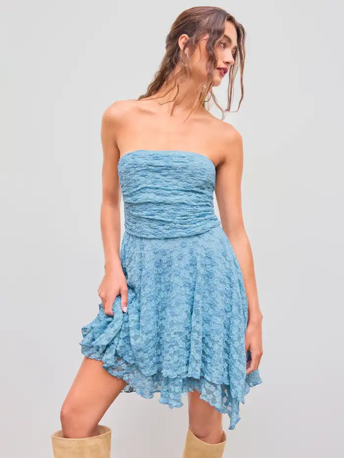 knee length dresses for ladies Delilah Lace Tube Dress