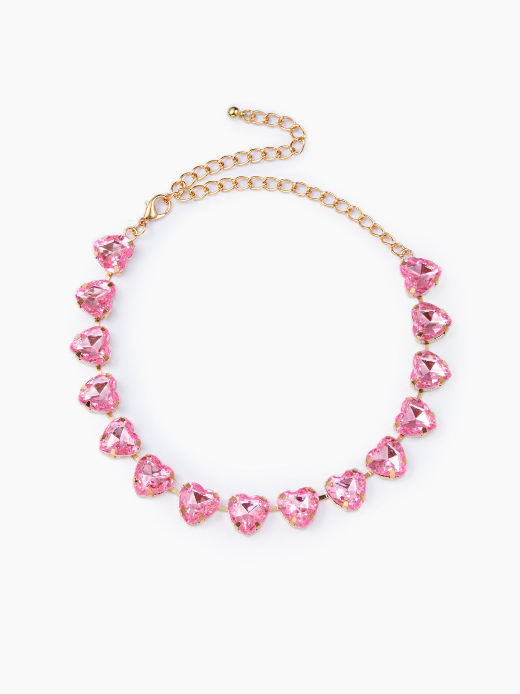 RHINESTONE HEART CHAIN NECKLACE