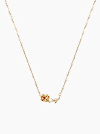 BIRTHSTONE DECOR FLORAL PENDANT NECKLACE