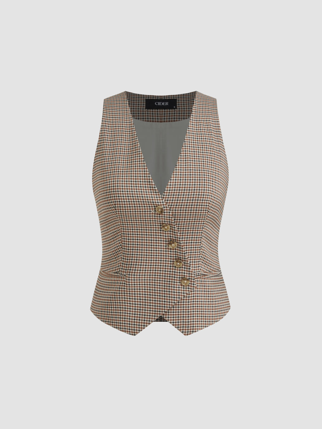 Houndstooth Fitted Waistcoat