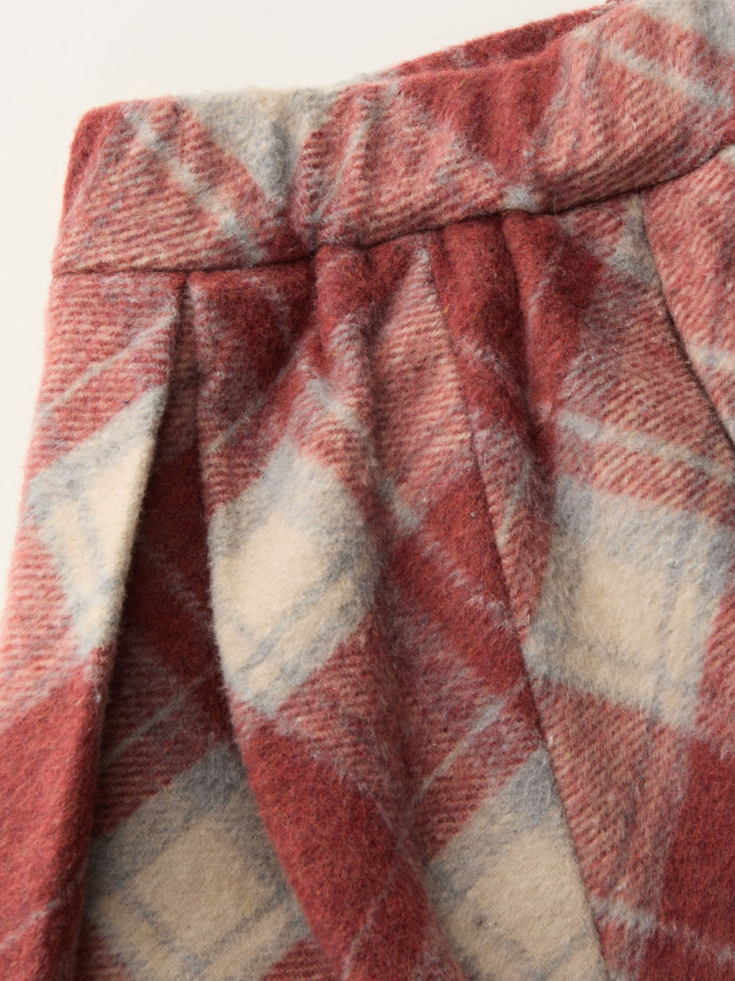 Wollähnlicher Low Rise Gingham Bubble Saum Minirock