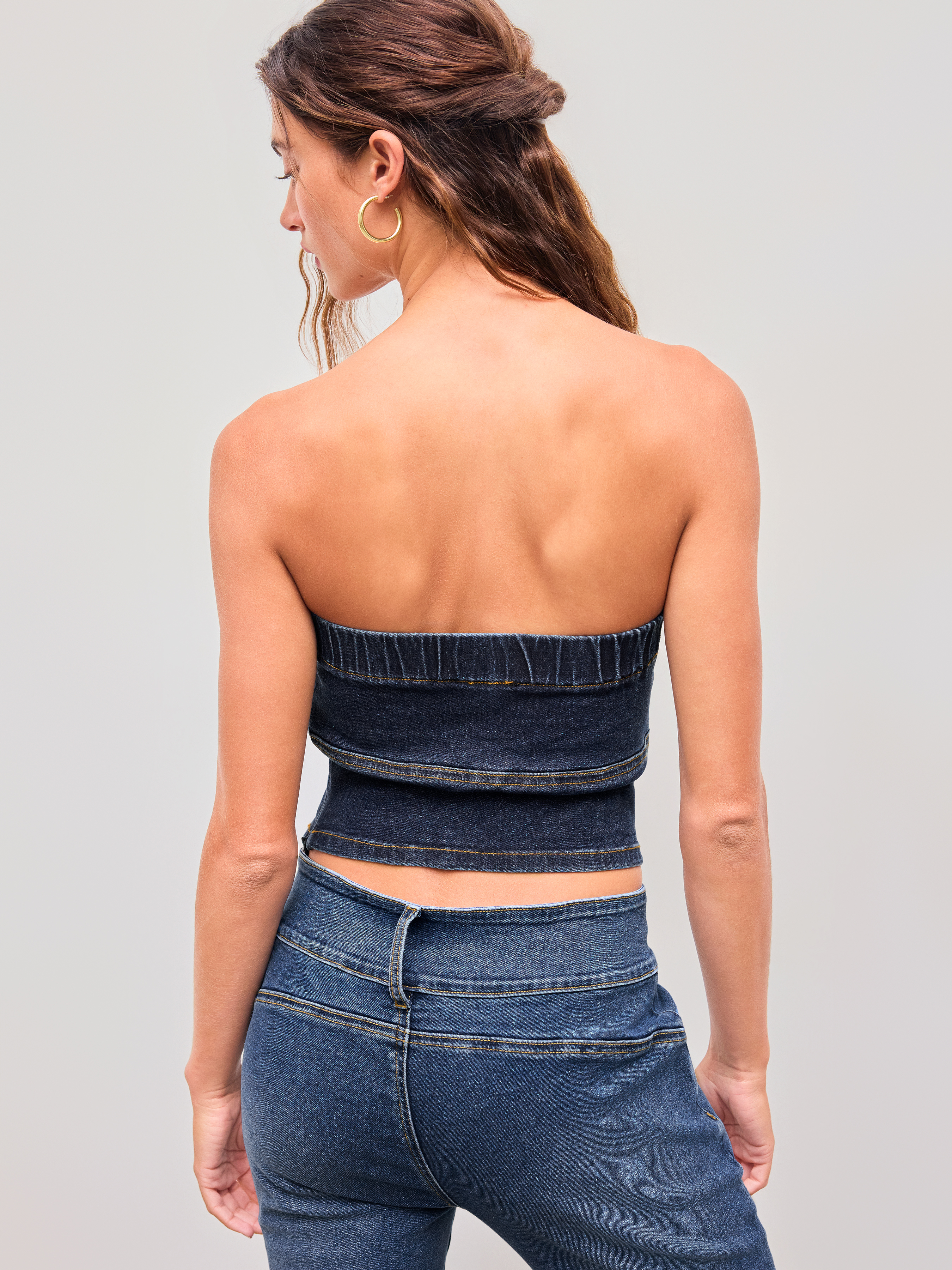 C.C Damen Cowboyhut Aus Denim-Strick - Stylisch Mit Wildlederschnüren