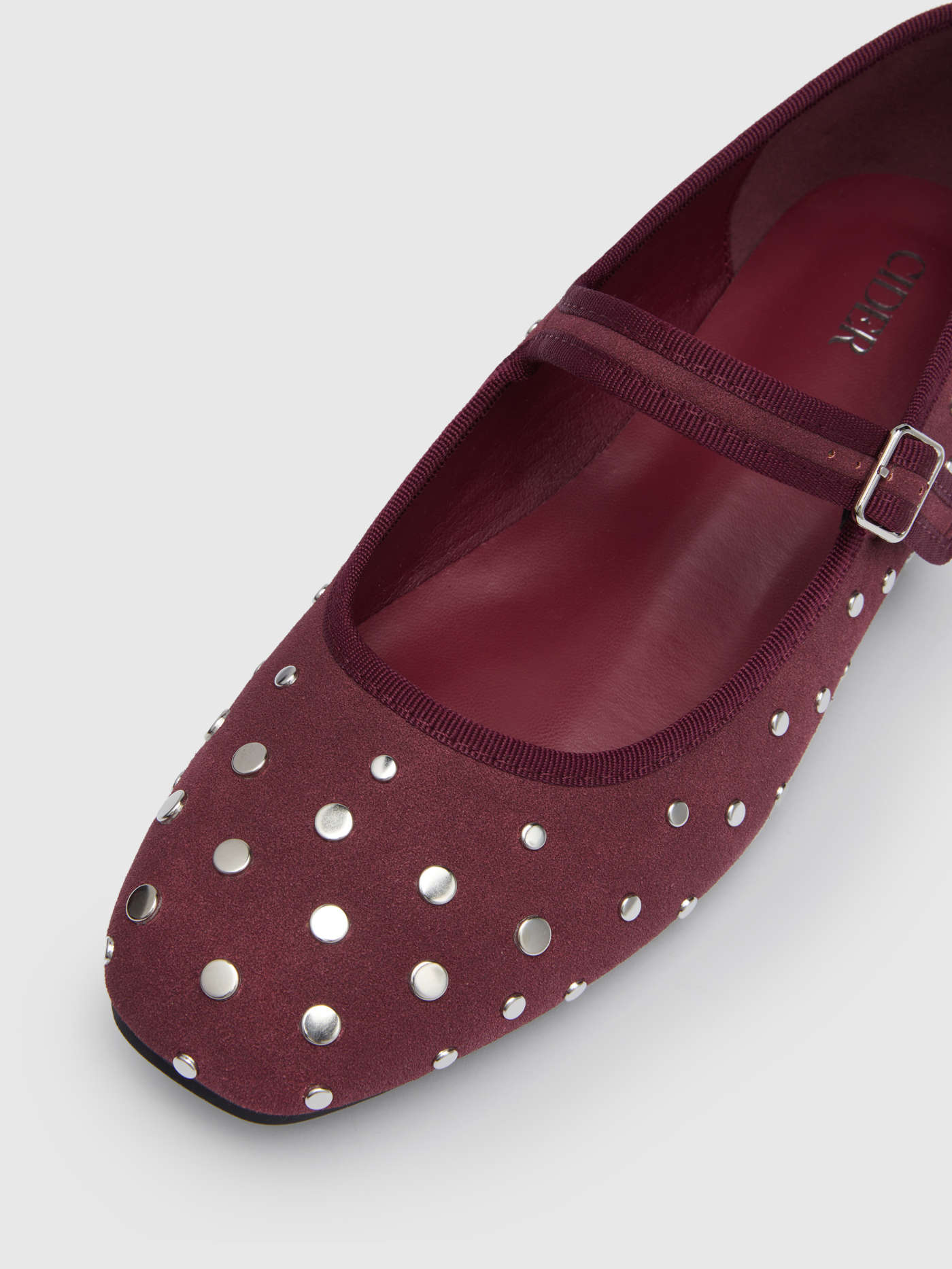 STUDDED MARY JANE FLATS