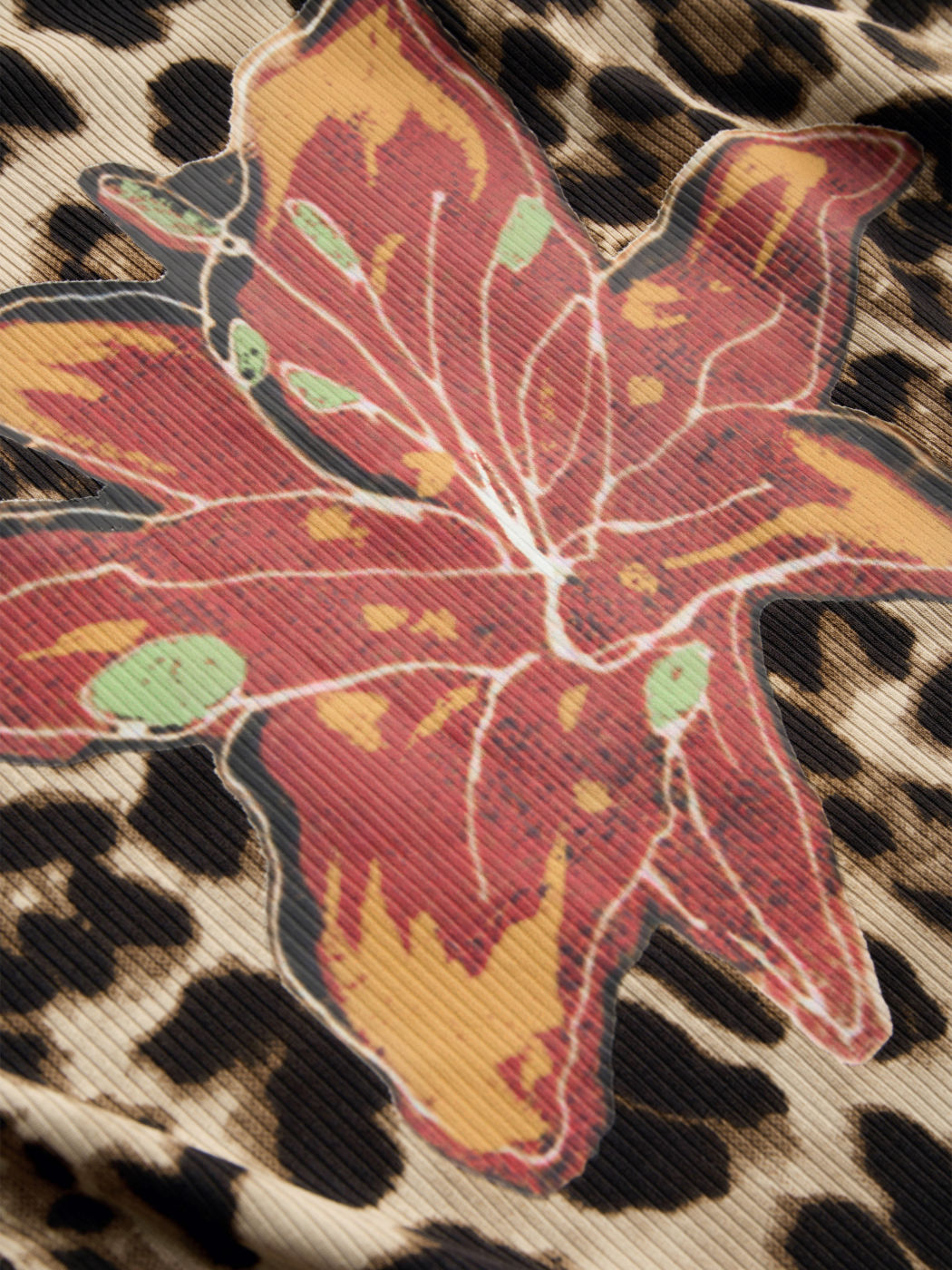Boat Neck Leopard Floral Ruched Crop Tank Top Curve & Plus