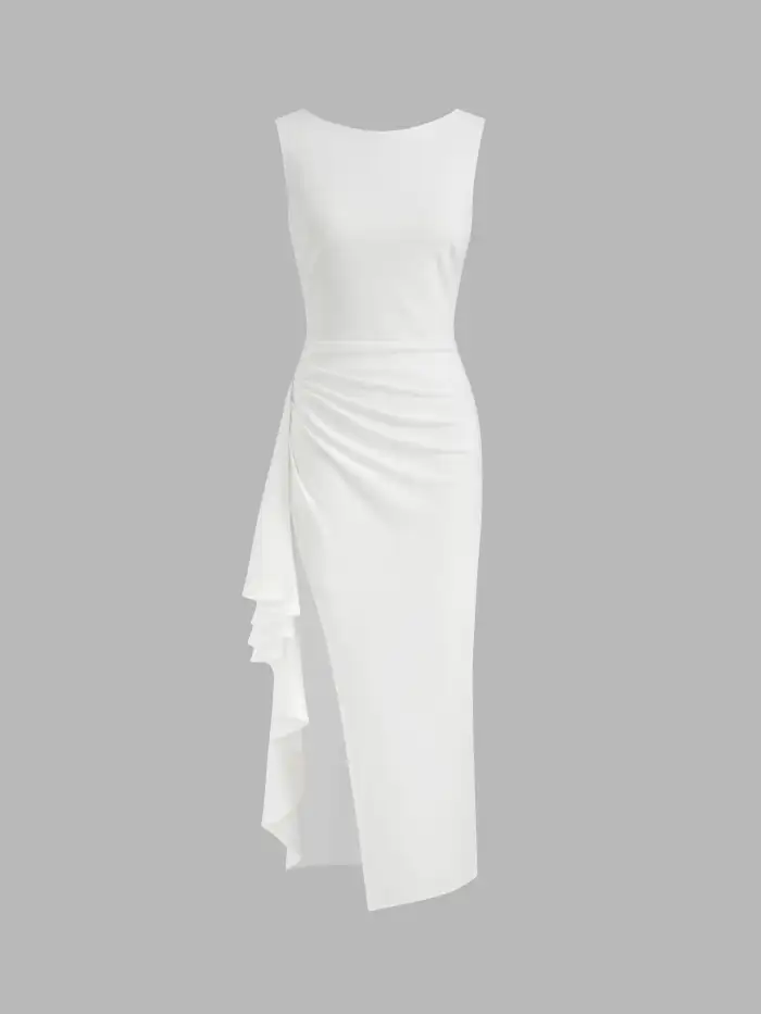 Jacquard Halter Neckline Floral Lace Up Maxi Dress