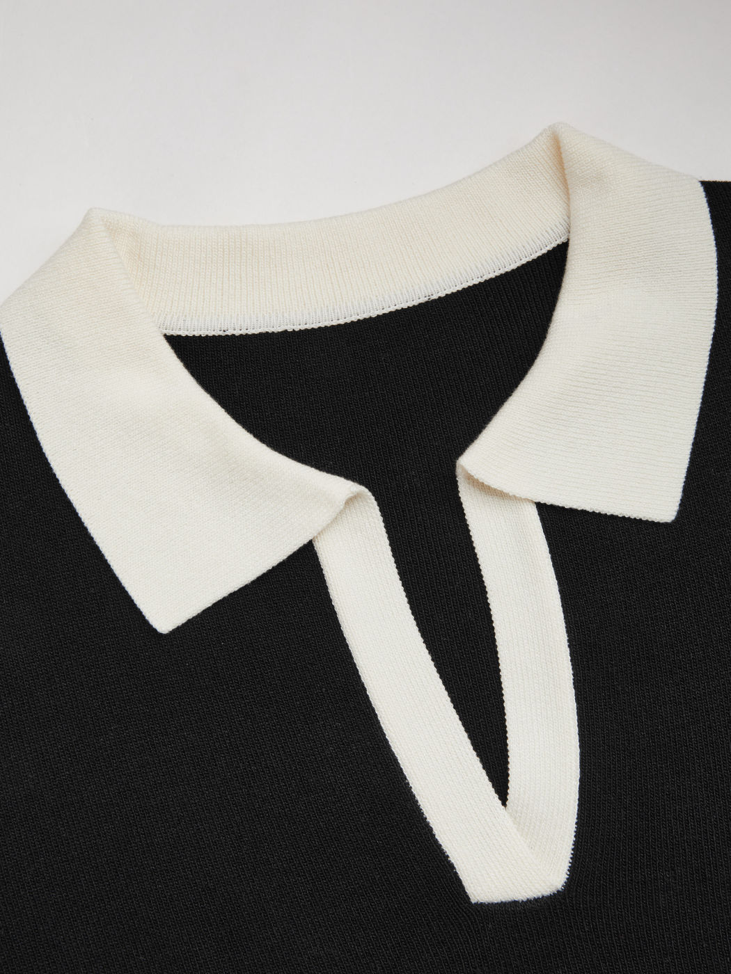 Knit Polo Solid Contrasting Binding Mini Dress