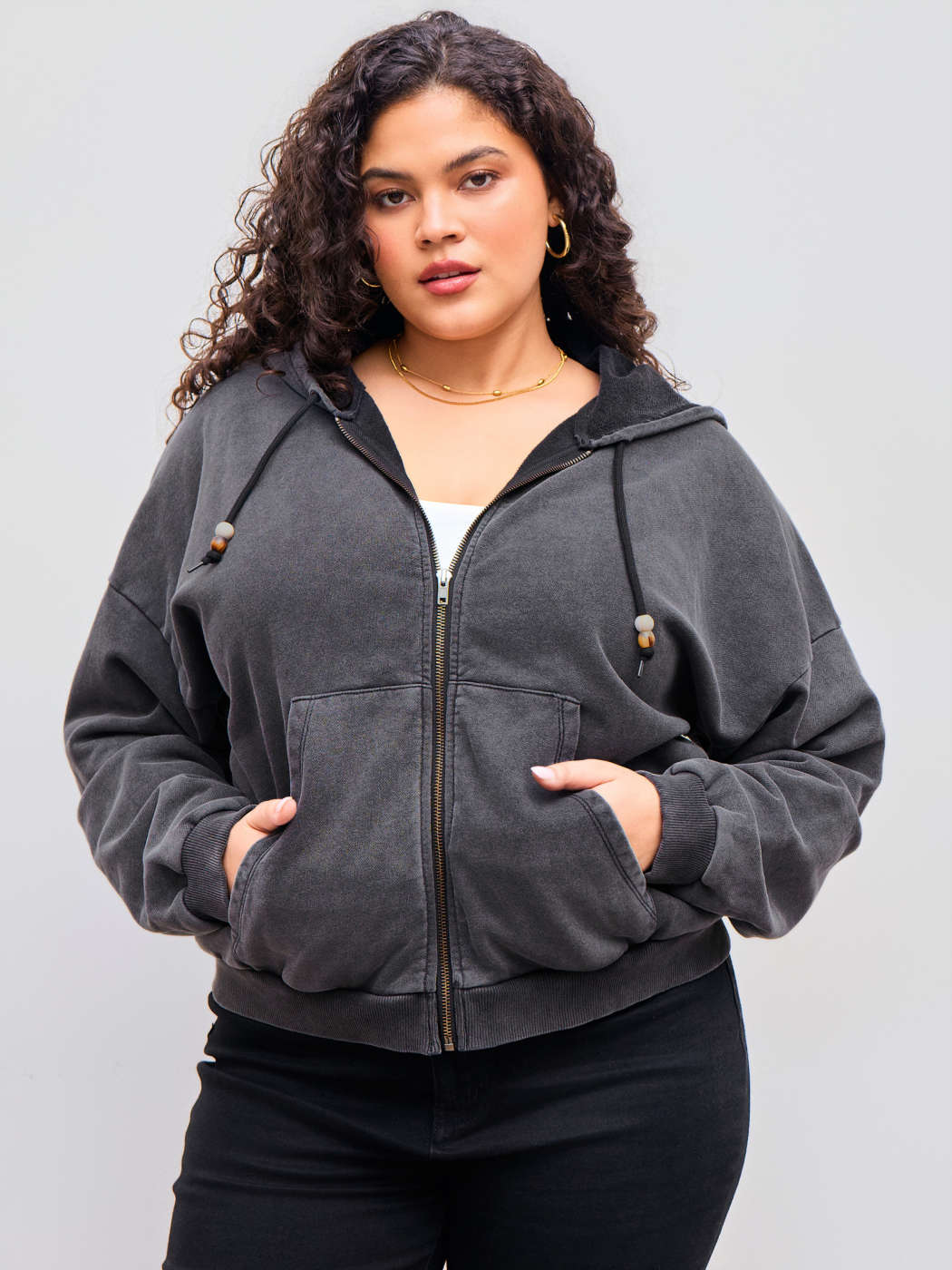 Zip Up Hanes Large Sweatshirt Hanes Black Zip Up Hoodie - Main Image