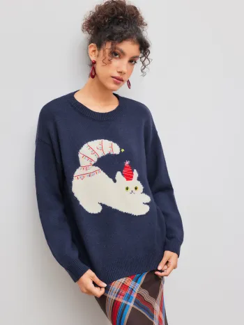 Knitted Round Neckline Knotted Top