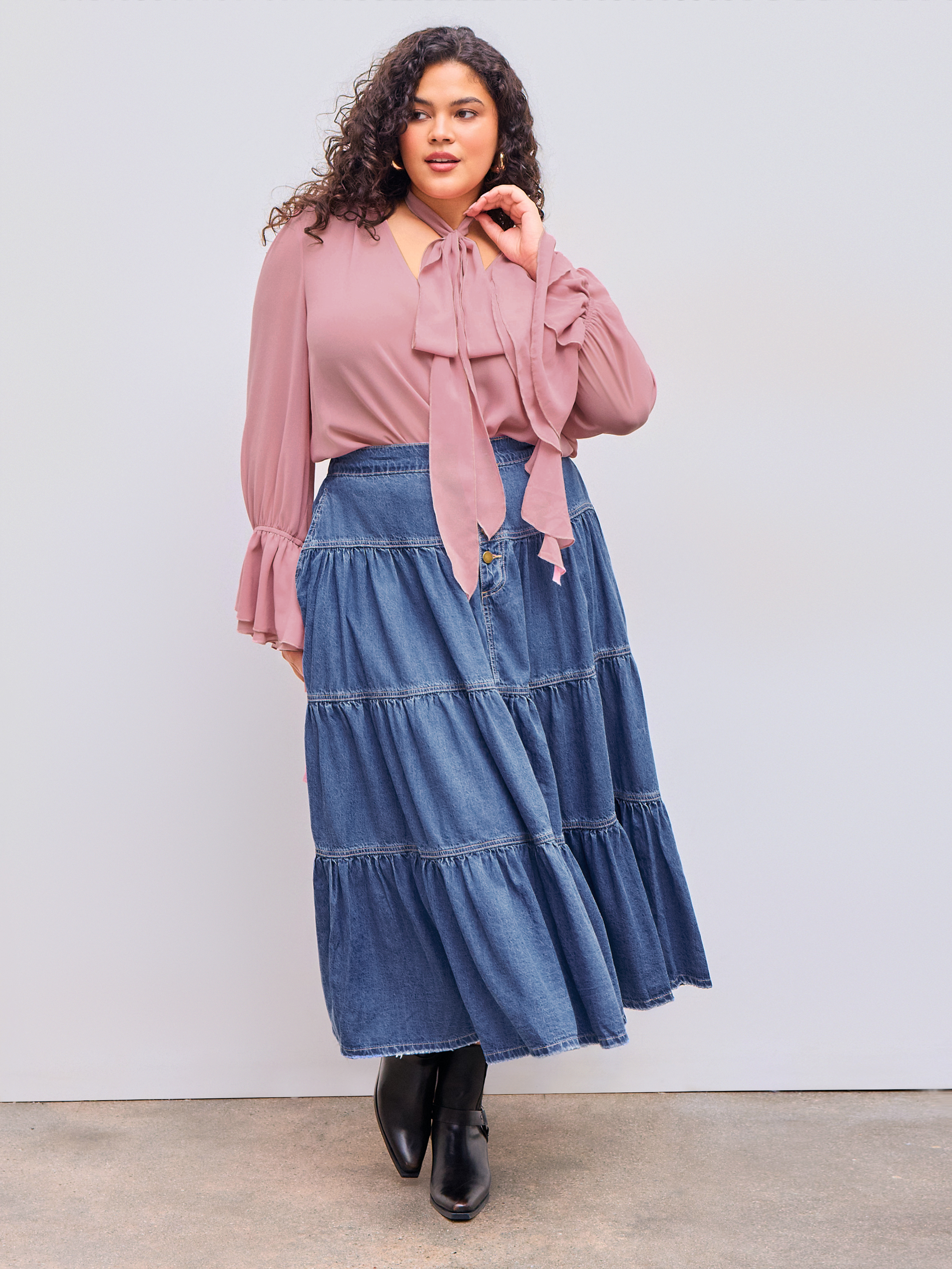 chiffon bodysuit blouse