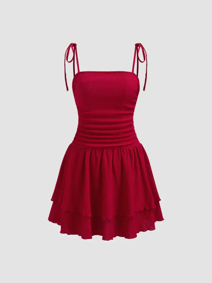 square neck solid ruched mini dress Hoco Dress Homecoming Dress Hoco Dresses Ruched Dress Party Dress For Party New Years Holiday Dress rush outfits Knit Fabric Square Neck Solid Ruched Lace Backless Mini Dress For Date