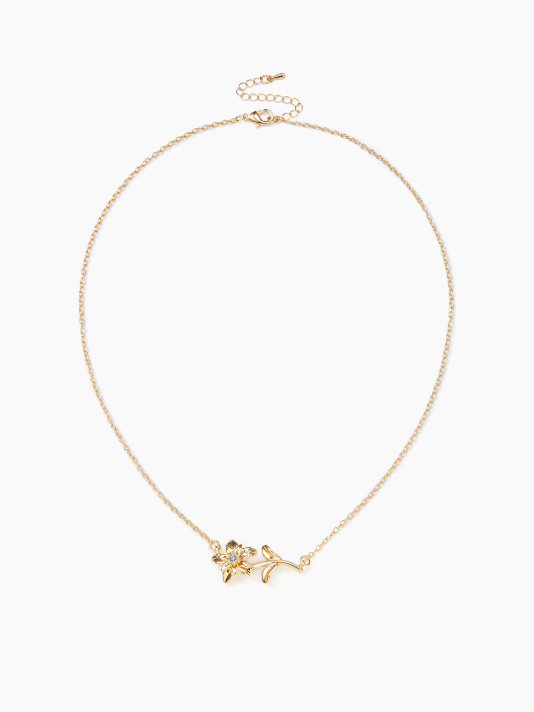 BIRTHSTONE DECOR FLORAL PENDANT NECKLACE