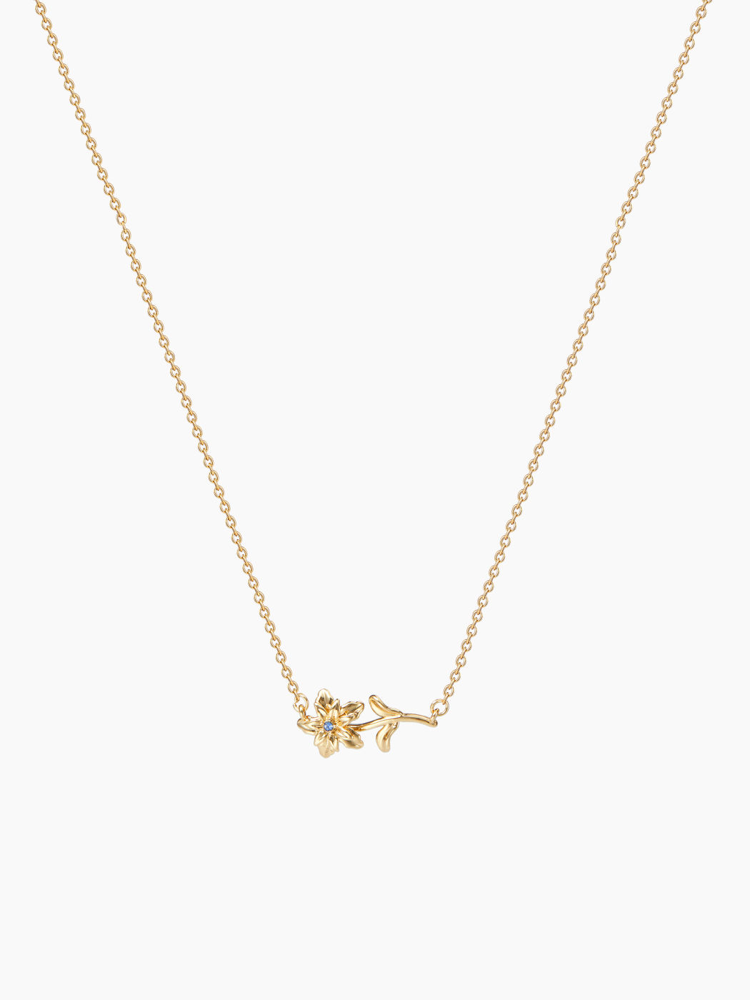 BIRTHSTONE DECOR FLORAL PENDANT NECKLACE
