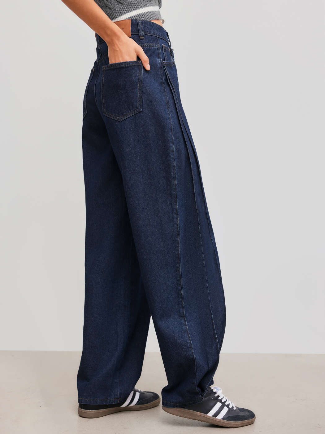 jeans vintage a gamba larga a vita alta