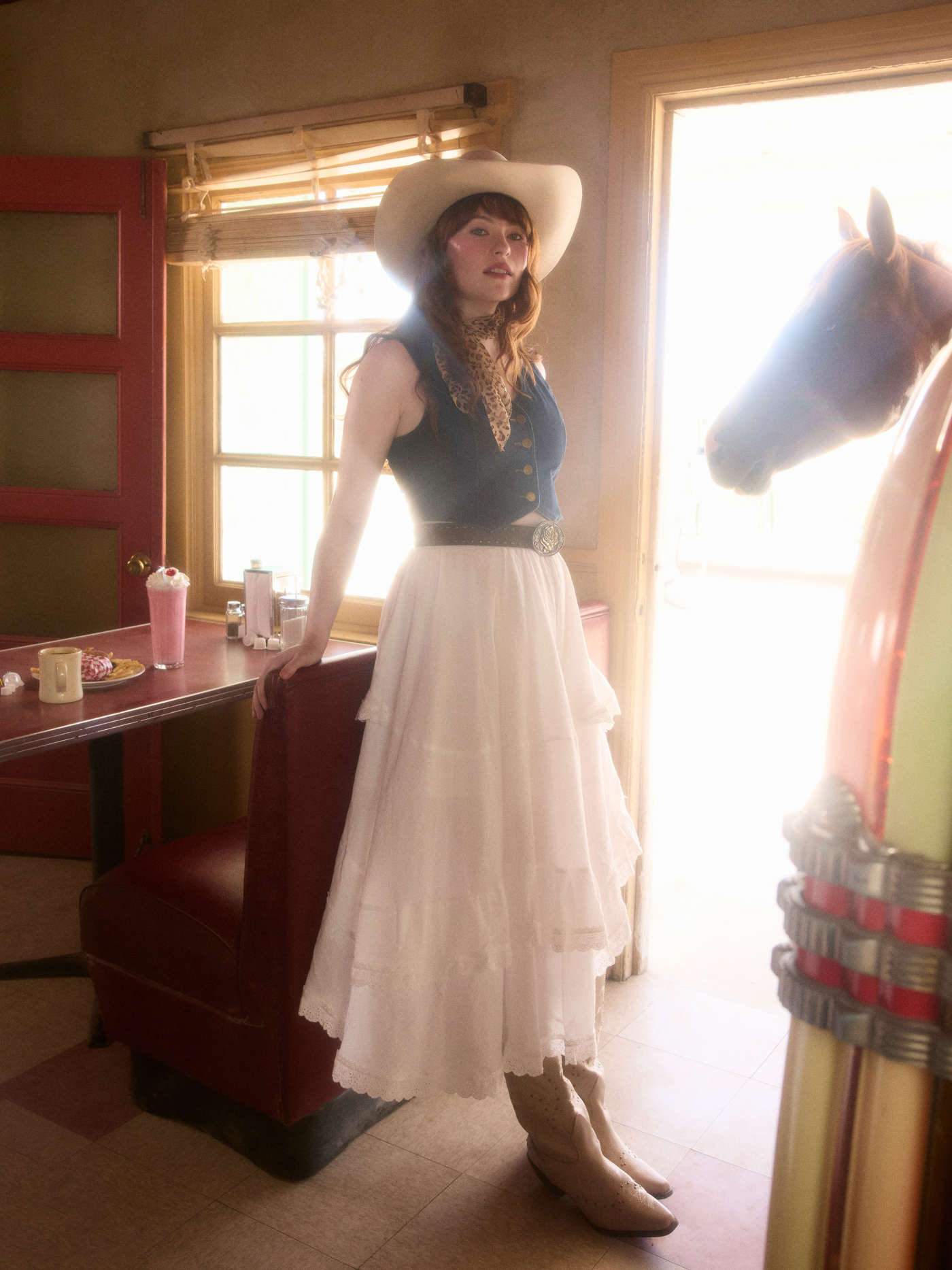 Denim V-neck Button Crop Vest