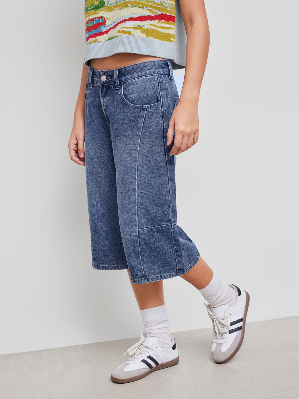 Cider Denim High Rise Solid Pocket Shorts