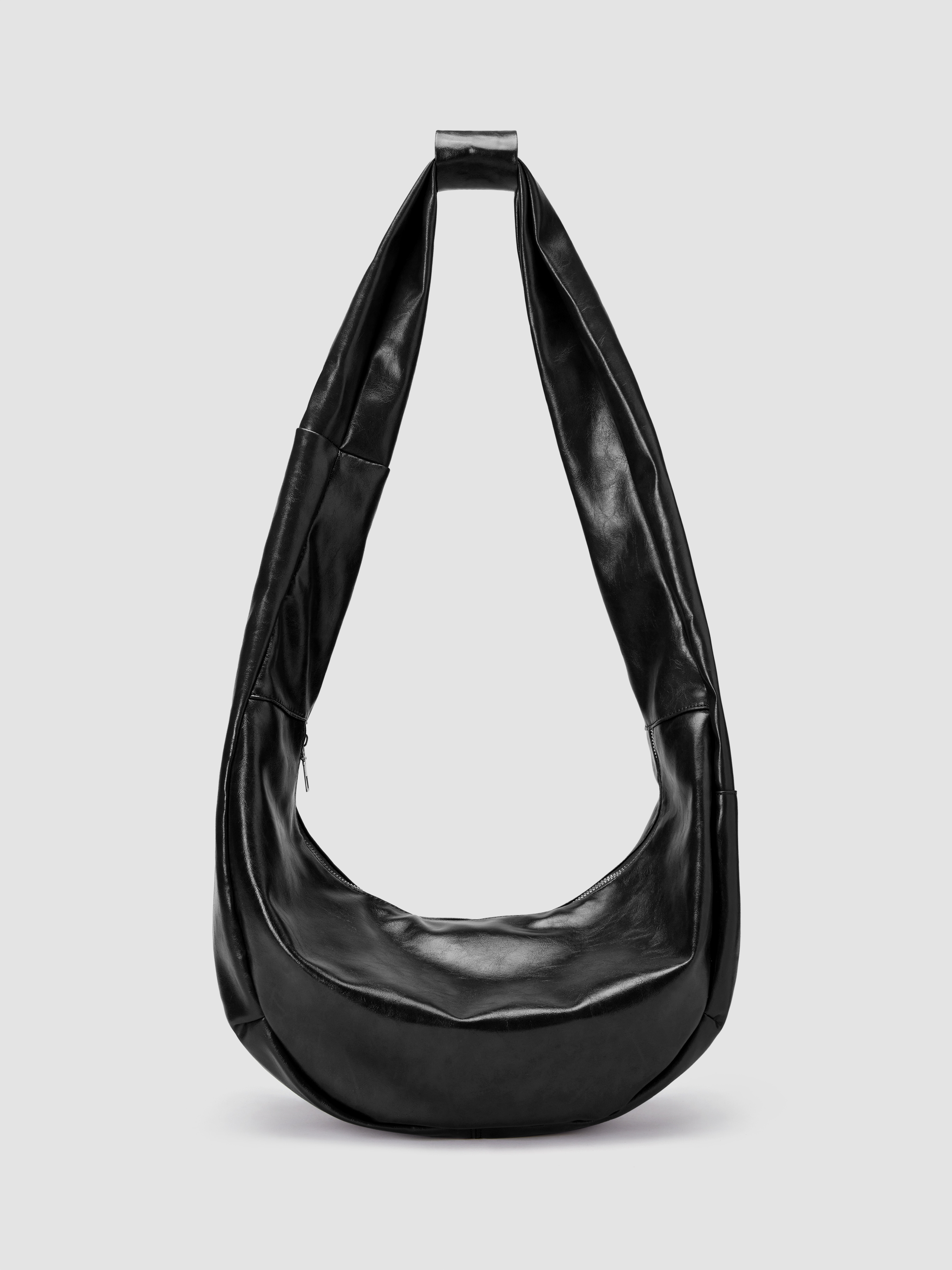 【DISCERNMENT】Moun Leather Croissant Cross Bag Faux Leather CROISSANT CROSSBODY BAG For Coffee Shop Daily