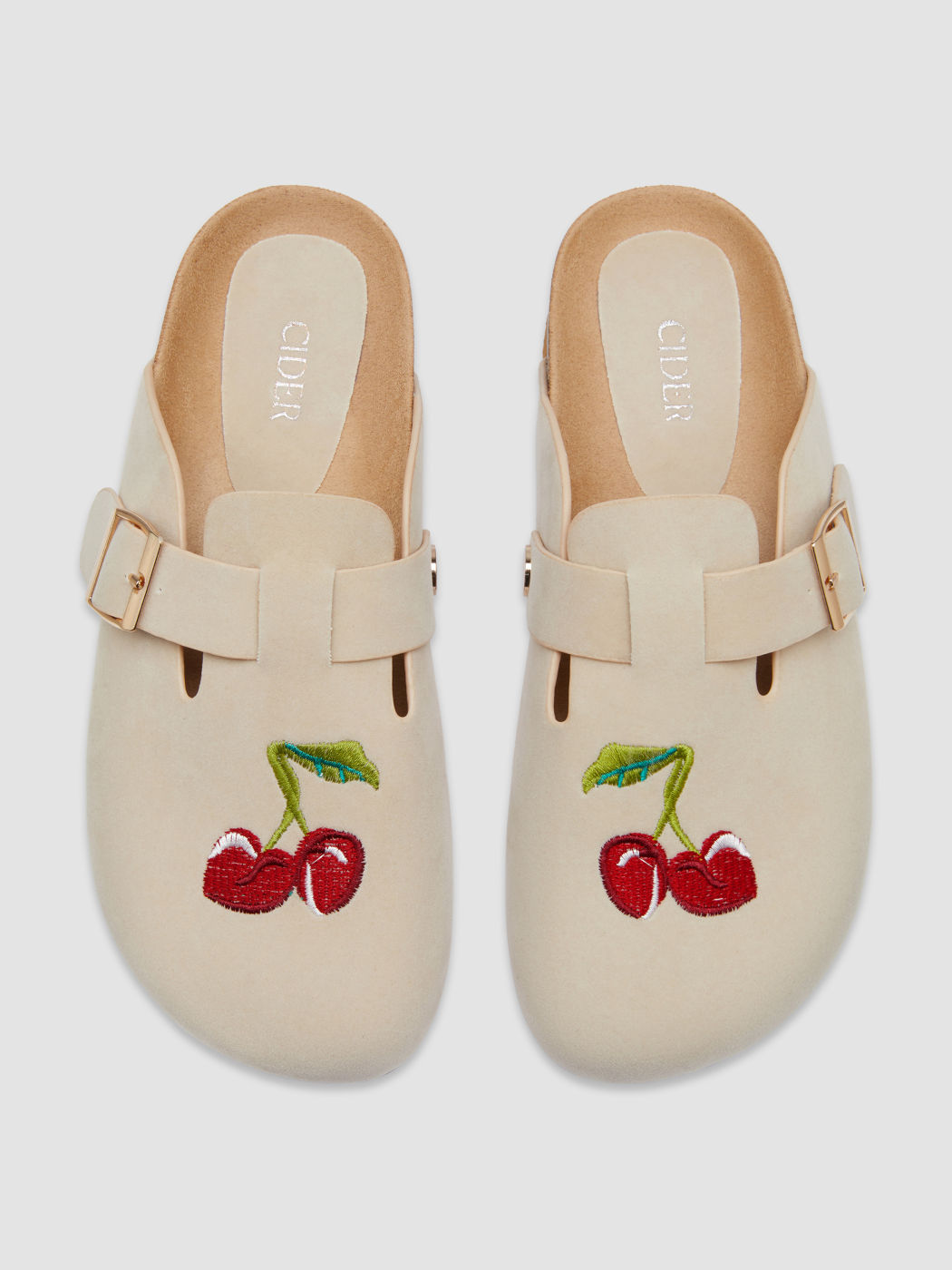 Kirschfarbene Mule-Flats