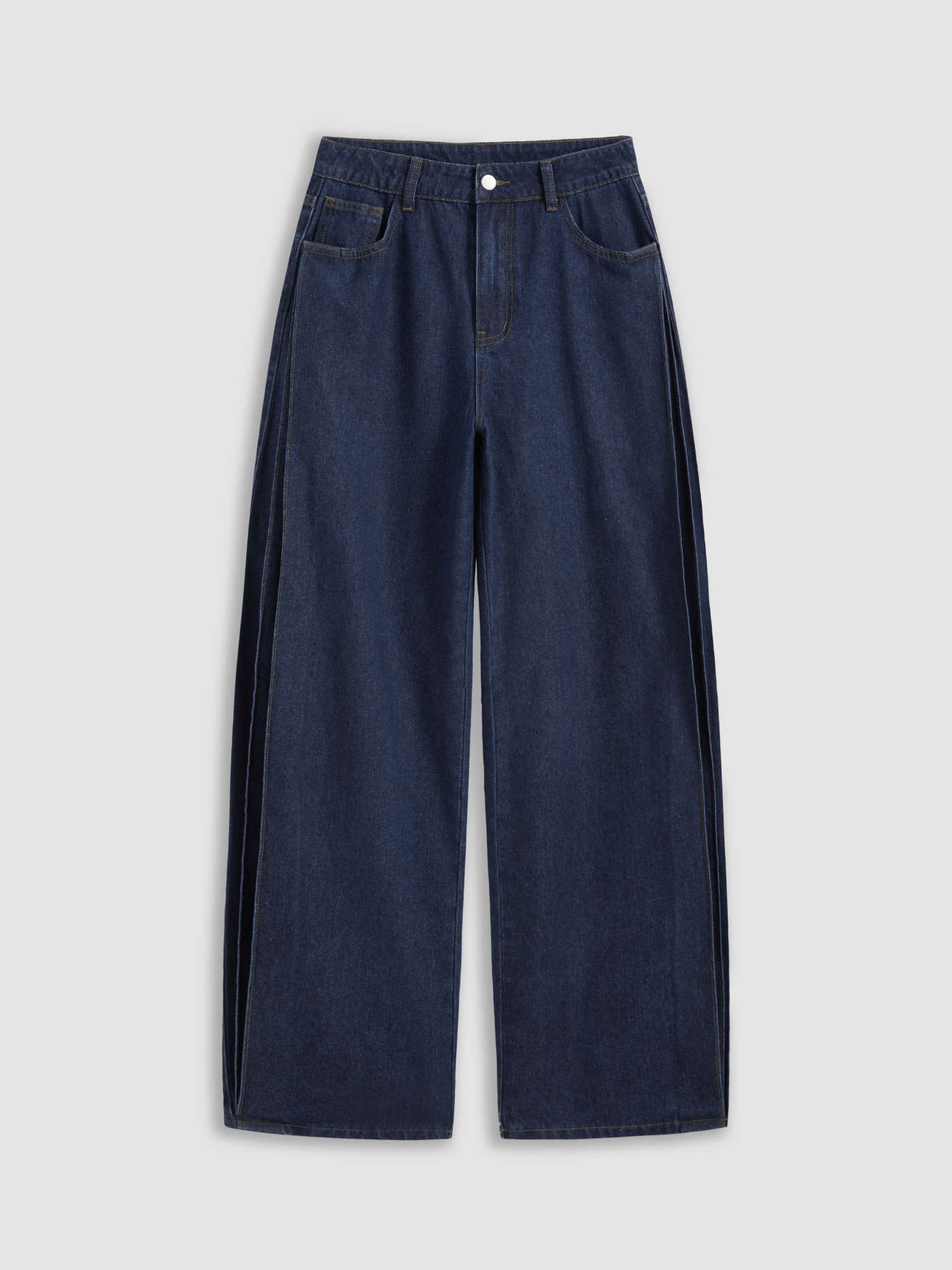 Cider Denim High Rise Solid Pocket Baggy Jeans